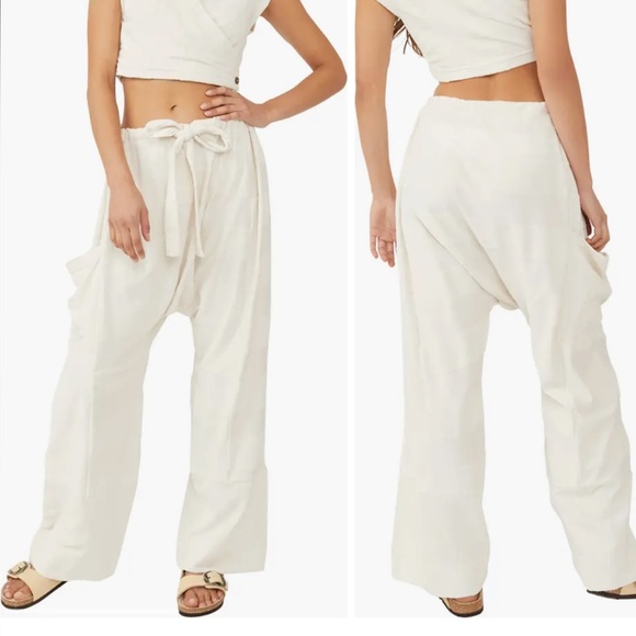 - Free People Beach Free-Est Island Terry Wide Leg Pants - Picture 1 of 6